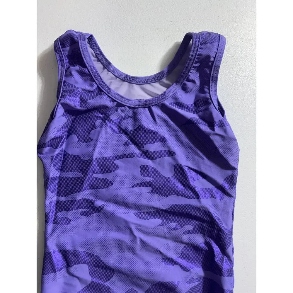 Destira Purple Camo Gymnastics Leotard Size Child Small